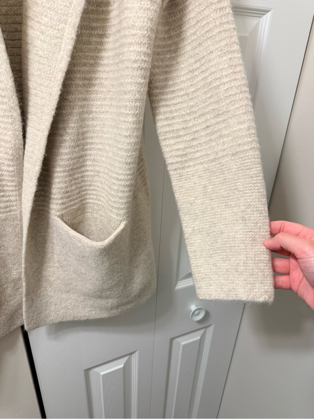 Old Navy Cream Open-Front Ribbed Cardigan - Picture 4 of 5